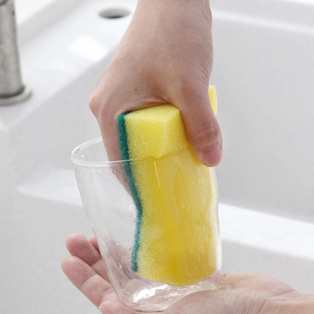6PCS Household Magic Decontamination Dishwashing Sponges Kitchen Scrub Brush Pot Brush Household Cleaning Tools