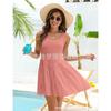 Womens Summer Dresses 2025 U Neck Sleeveless Sundresses Beach Cover Up with Pockets Loose Tank Dress