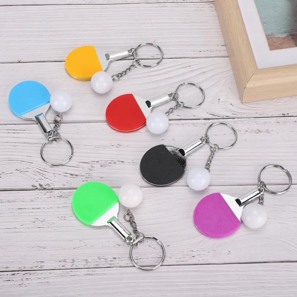 6pcs Bag Keychain Design Table Tennis Keychain Bag Hangings Sports Keyring For Backpack