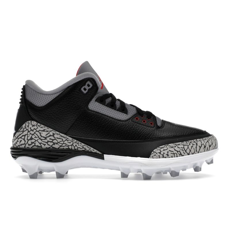 

Air Jordan 3 Retro TD Cleat Black Cement мужские кроссовки огненно-красные цементно-серые белые FZ8626-001 42