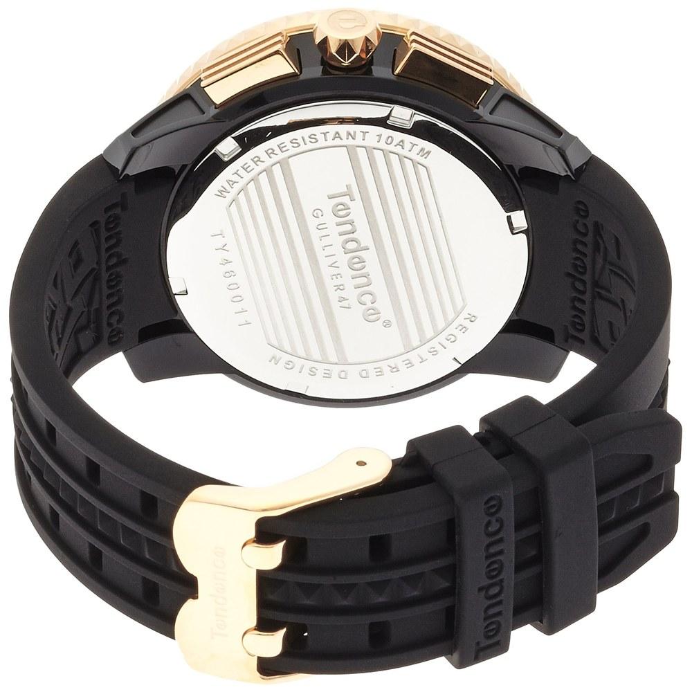 TENDENCE Gulliver Watch 47 Quartz Stainless Steel Black Dial Mineral Glass 47MM TY460011