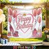 Party Backdrop Birthday Heart Pink Photo Booth Background Front Door Decor