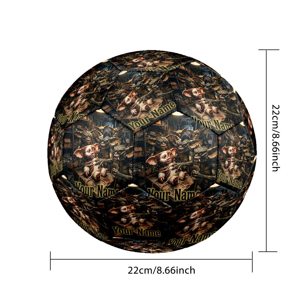 Custom Text Size 5 Soccer Ball, Standard Match Football For OutdoorGremlins Gizmo