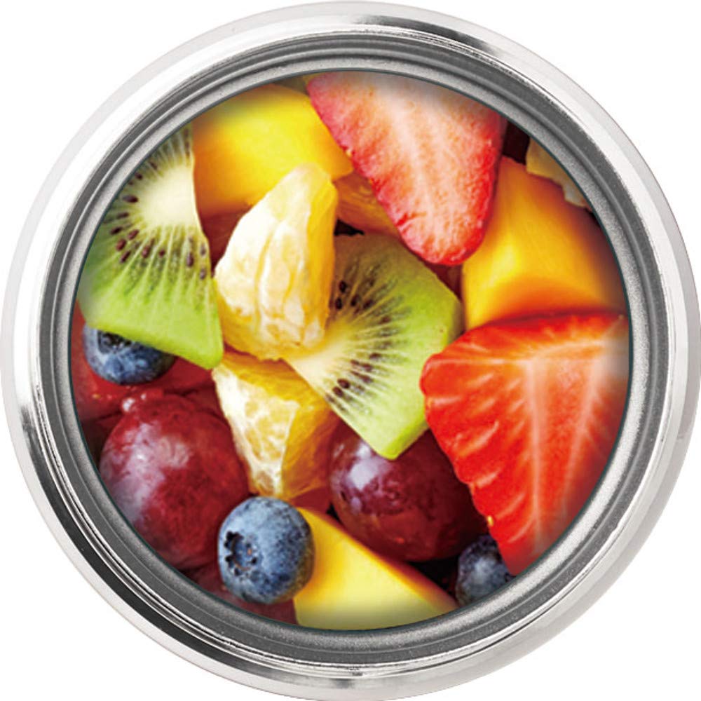 Asvel Insulated Lunch Soup Bottle SR300 with Cold A3218 Box, Spoon, 300ml, Navy, Fruit,