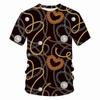 Crystal Necklace Pattern T-shirt Leopard Jewelry 3D Printing T Shirt Round Neck Short Sleeves Summer For Men Street Fashion Tee