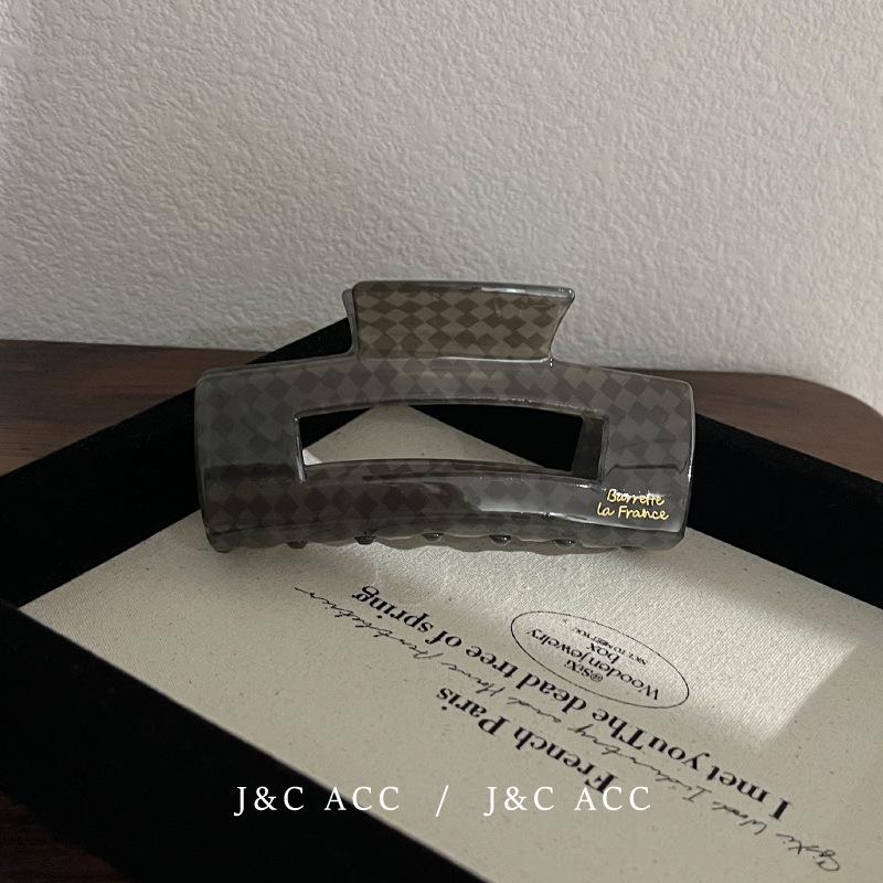 

Квадратная клетчатая заколка-краб из ацетата желейного цвета - модная универсальная заколка для волос