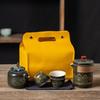 Ceramic Express Cup, One Pot, Three Cups Travel Tea Set, Teapot Activity Souvenir, Convenient Outdoor Set