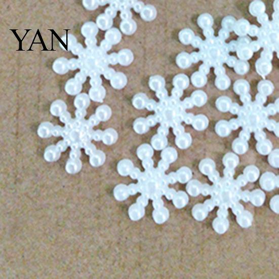 Artificial Pearl 100Pcs Snowflake Decorations Attractive Wear-resistant Cute Decoration DIY Faux for Christmas