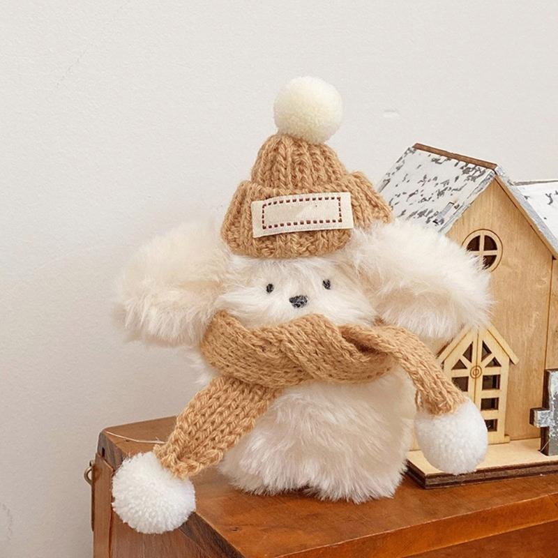 Plush Dog Keychain Cartoon Animal Pendant Keyring Fashionable Key Rings Jewelry Accessories for Backpacks and Phones