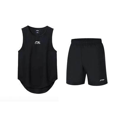 Comfortable Round Neck Pullover Simple Top Breathable Versatile Fashion Five-Point Shorts Casual Sports Suit Unisex Suit YVSV021-2+YKST119-1