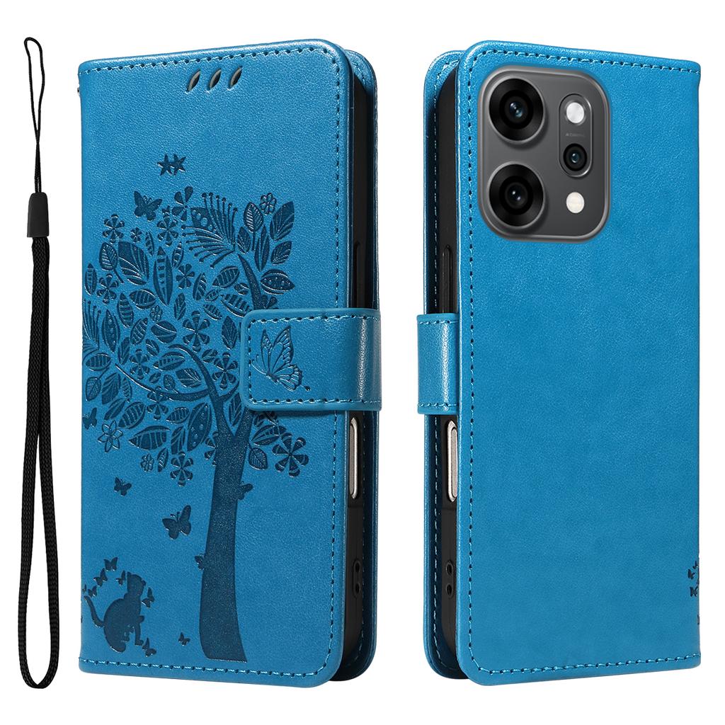 For Oppo Reno14 Pro 5G (China)/Oppo Reno14 Pro 5G (Global) Phone Case with Stand Cat Tree Pattern Leather Wallet Mobile Cover