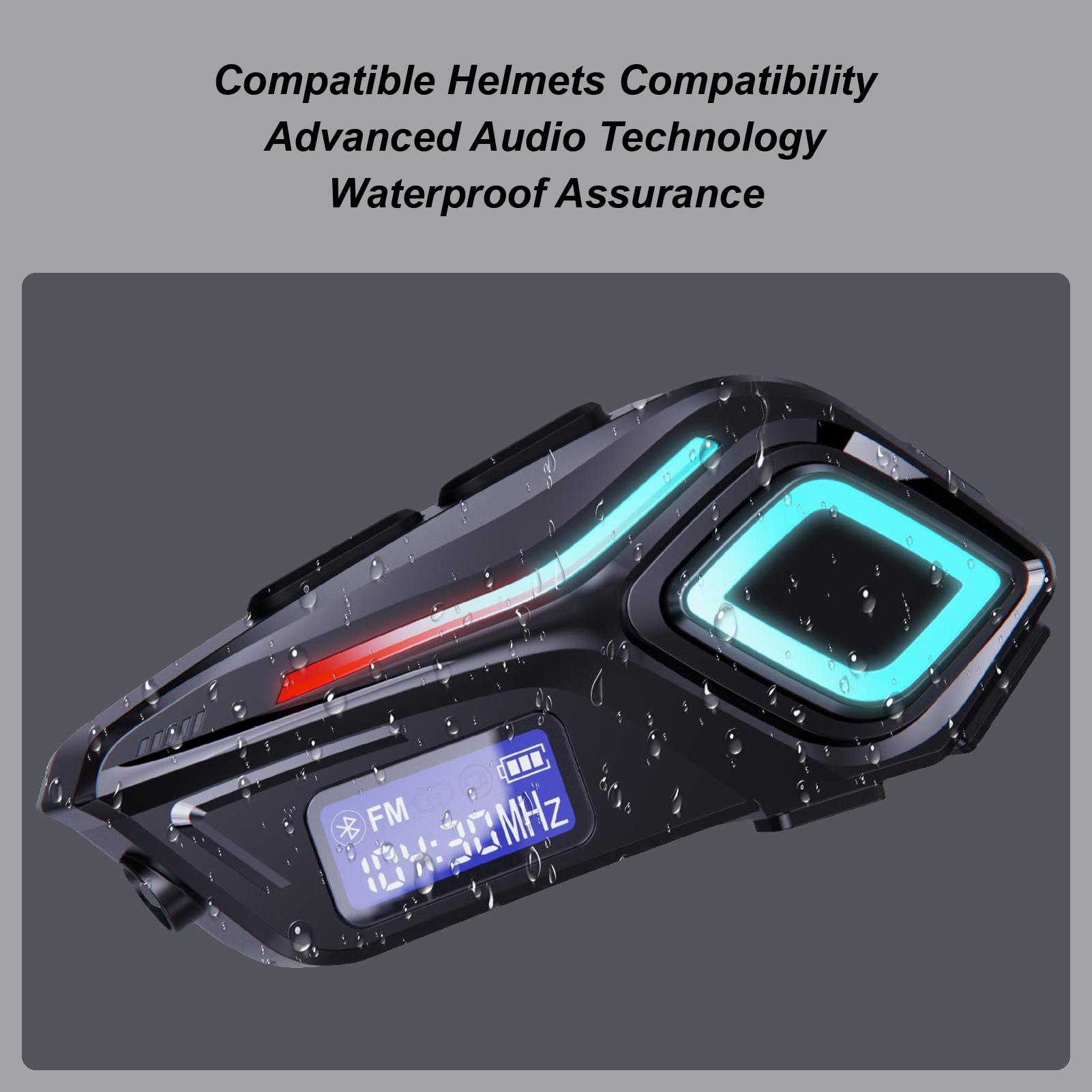 Шлем Гарнитура Мотоциклетные Наушники для Всех Шлемов Мотоциклетные Системы Связи с Функцией FM-радио для Взрослых Мужчин Женщин CN