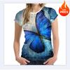 Summer T-shirts Butterfly 3d Print Streetwear Women's Casual Fashion Oversized O-neck T Shirt Y2k Female Girl Tops Tees Clothing