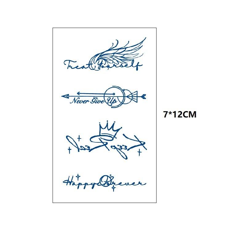 Model mic Fluture Val de mare Coada de pește Cealaltă parte Floare Suc proaspăt Mic Simulare pe bază de plante Cufăr Transfer de apă Autocolant tatuaj