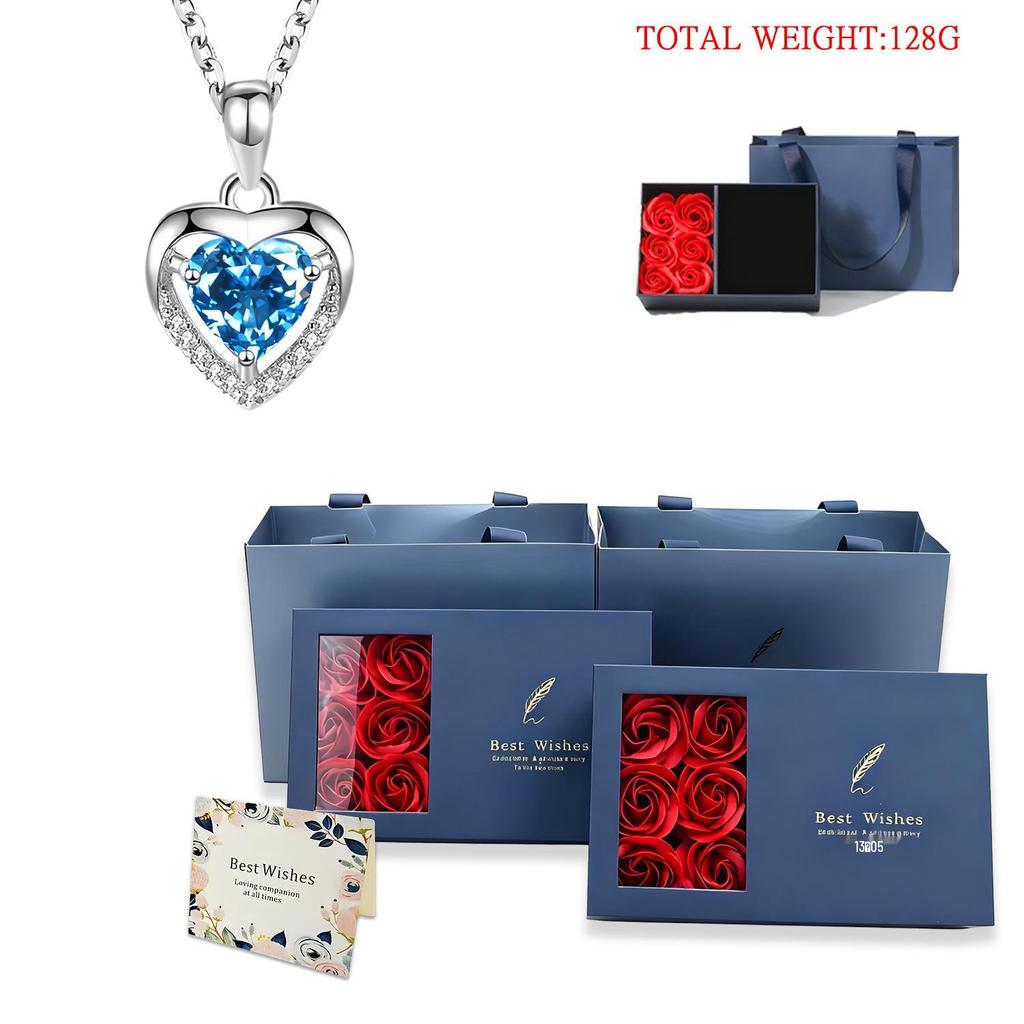 Ocean Eternal Heart Pendant Necklace for Women - Simple, Fashionable, Versatile Clavicle Jewelry