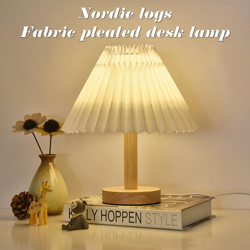 Nordic Pleated Table Lamp Diy Foldable Usb Art Atmosphere Bedroom Desk Bedside Night Light Home Decorate Table Standing Lamp