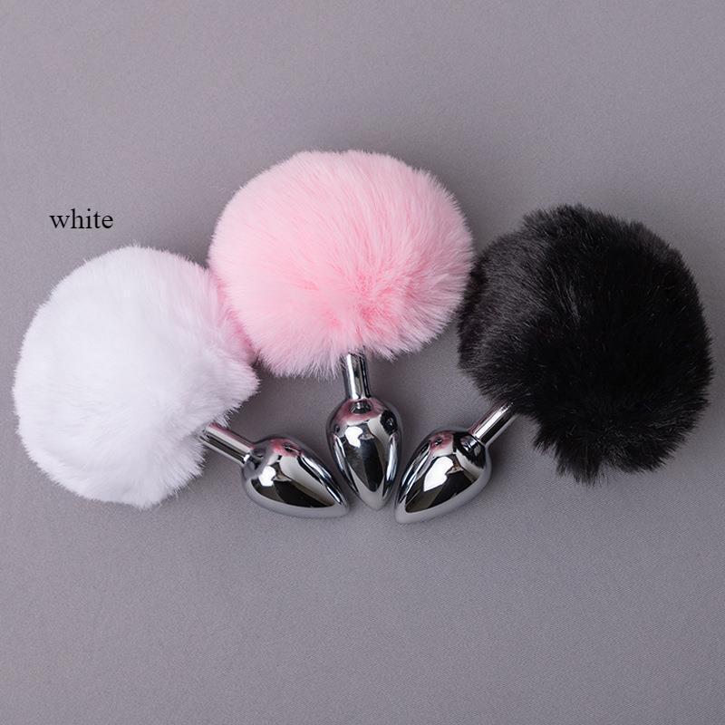Soft Rabbit Tail Metal Anal Plugs Fox Cat Dog Tail Out Anal Plugs Female Rear Anal Adult Erotic Products