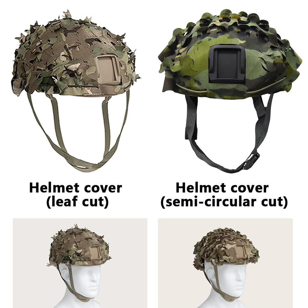 3D Camo Laser Cut Leaf Shape Airsoft Helmet Cover Mesh Helmet Cloth Paintball Hunting Fast MH PJ BJ Helmet Accessories