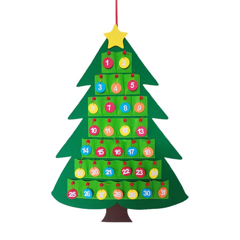 Felt Wall Christmas Tree Ornament Fun Handmade Toy Wall Felt Christmas Tree For Girl Kids Adults Nurseries Classrooms Living