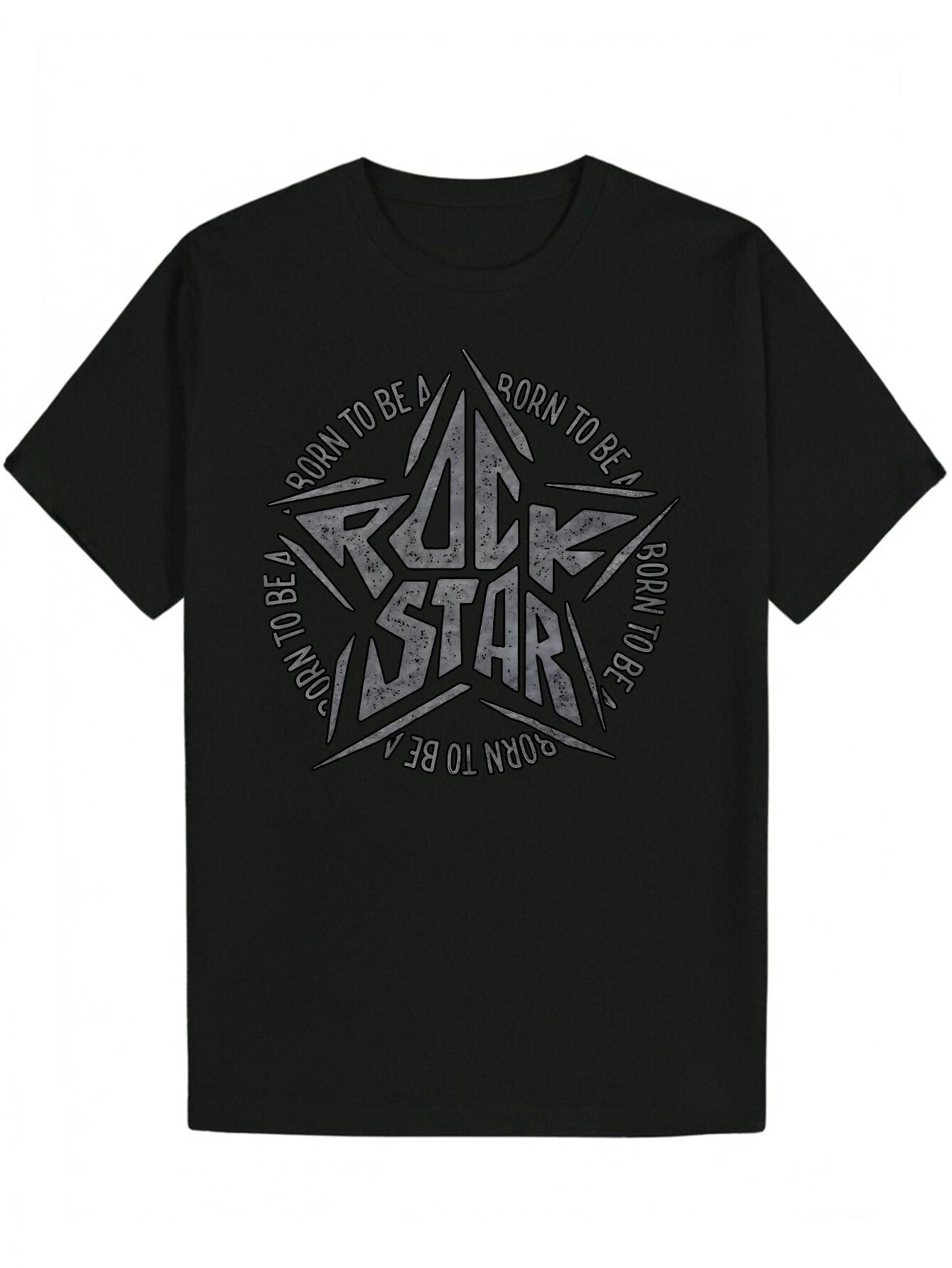 

Black Graphic T-shirt - Rock Star Phrase Tee S