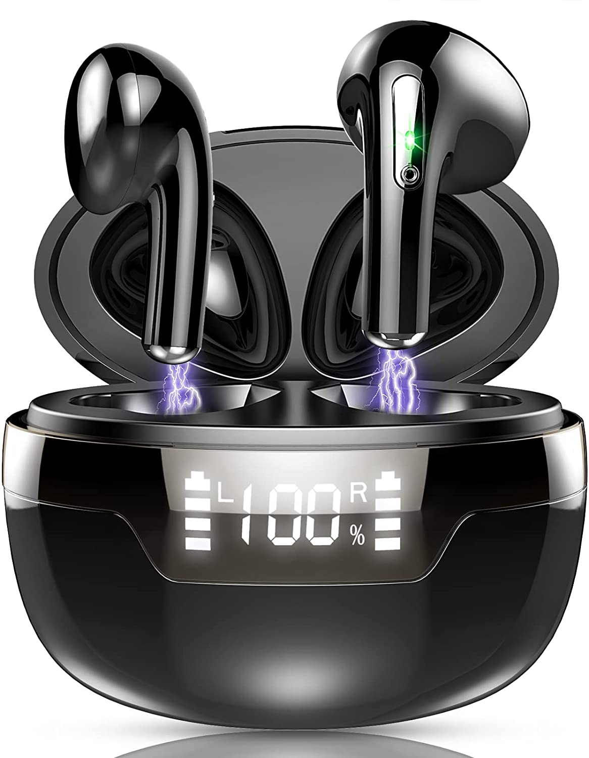 

New Bluetooth 5.4 Earphones J97 Wireless Headphones LED TWS With Dual Microphone Earpiece CVC8.0 Noise Cancel Headsets Earbuds чорний