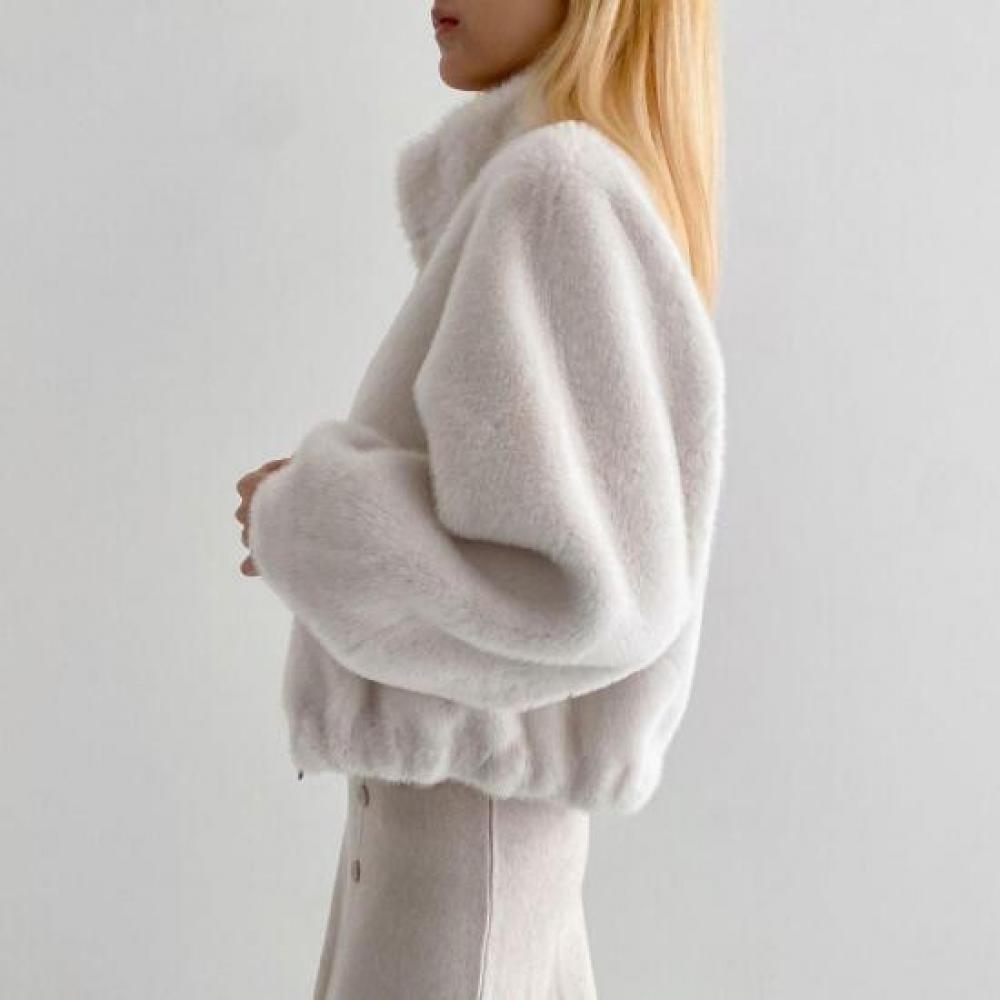 New ArrivalS Open Run Women S High Neck Puff Long Sleeve Fur Jacket