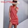 Classic Cotton Linen Sleeveless Dress With Button Details For Casual Summer Wear
