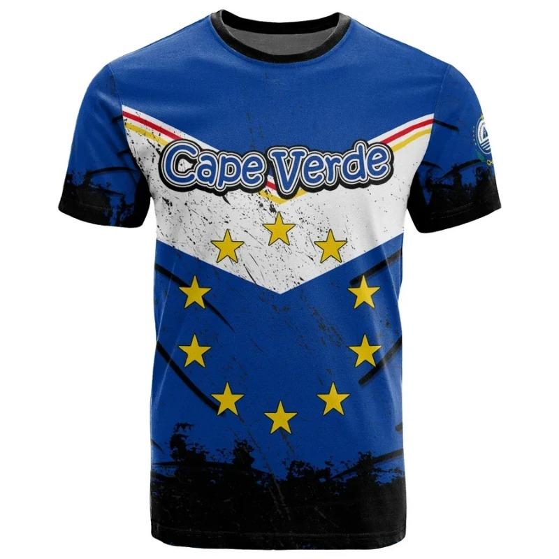 Cape Verde National Flag Emblem T-shirt Cap Vert Caboverde Men Women T Shirt Green Bandana Vert Oversized Celebration Tees