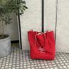 Double-sided striped canvas bag female niche Korean large-capacity lazy wind tote bag student leisure shopping bag bag