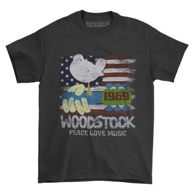 Woodstock Unisex Adult Flag Heather T-Shirt
