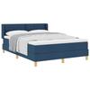 Box Spring Bed with Headboard Blue 190 X 140 Cm Fabric
