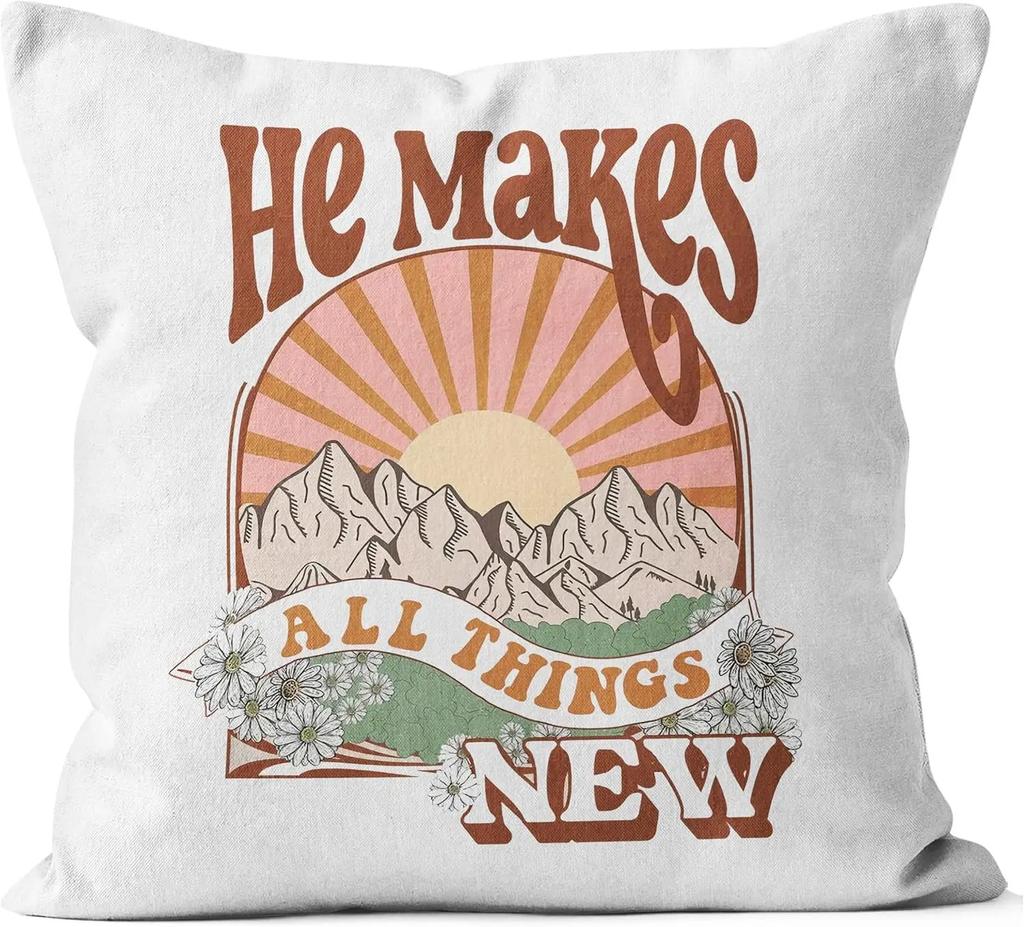 Home Decor Inspirational Christian-Printed Pillow Covers Pattern Cushion Cover Suitable For Sofa Bedroom Car Pillow Cover