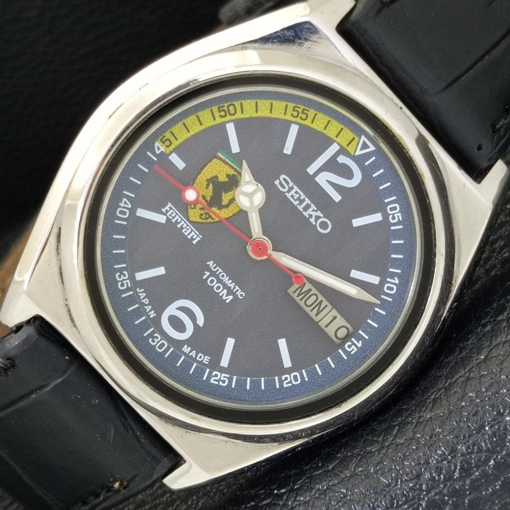 

ЯПОНИЯ ВИНТАЖНЫЕ МУЖСКИЕ АВТОМАТИЧЕСКИЕ ЧАСЫ SEIKO 7009A ЦИФЕРБЛАТ FERRARI a700443-5 R203-a700443