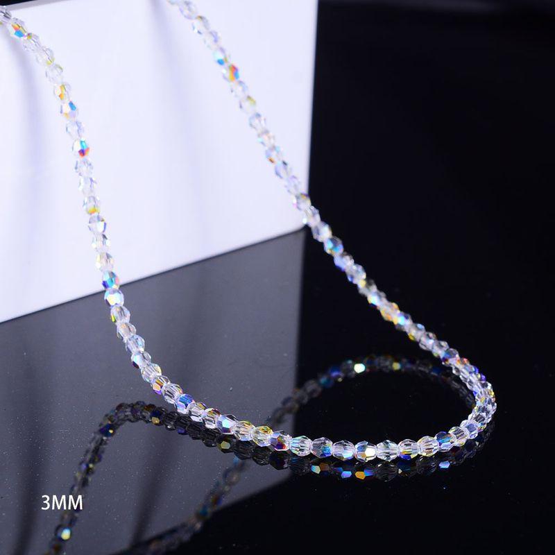 Valentine s Day Necklace Women s Elegant Shiny Austrian Crystal 3mm White Color Transfer Beads