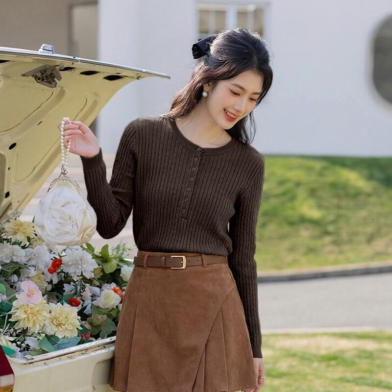 MOKANA Women s Slimming Long Sleeve Knit Top One Size