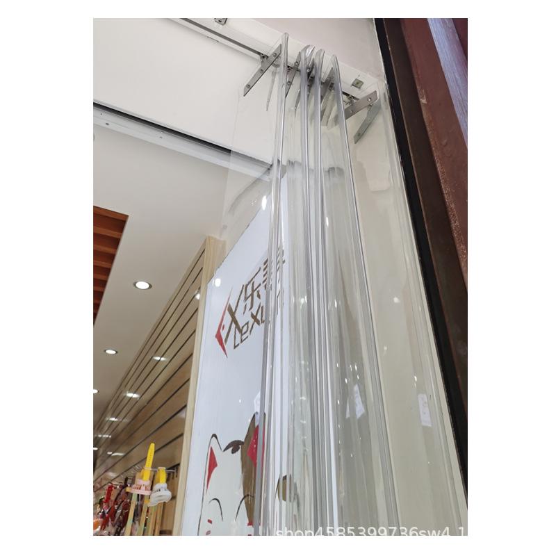 PVC Transparent Sliding Door Curtain - Windbreak, Rainproof, Household Partition