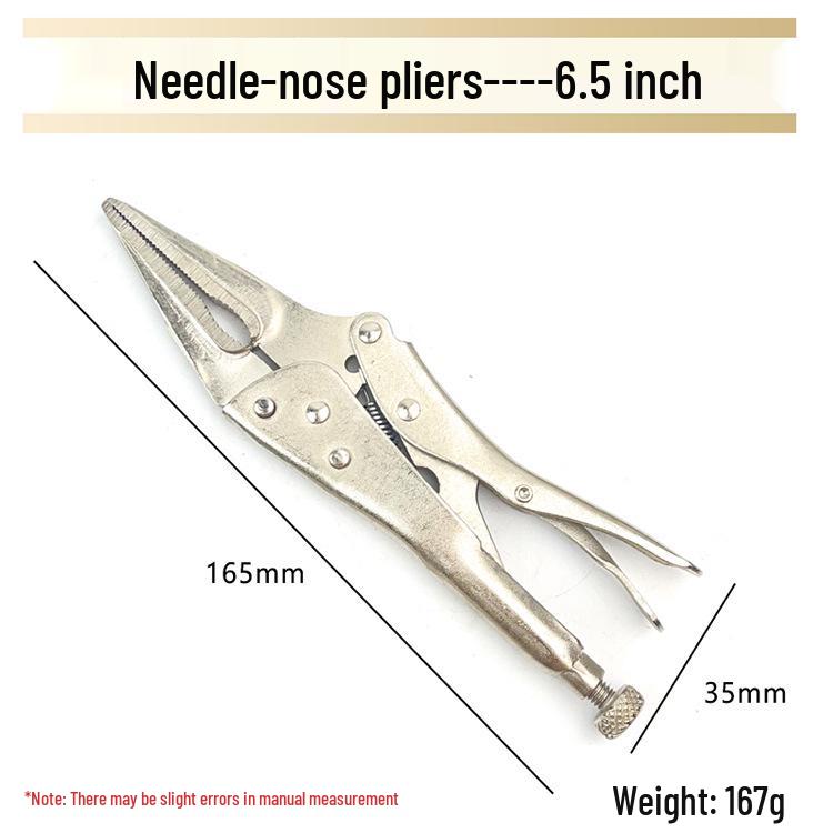Multifunctional Flat & Pointed Nose Vise Grip Pliers, 5-9 inch, Quick Fix Holding Pliers