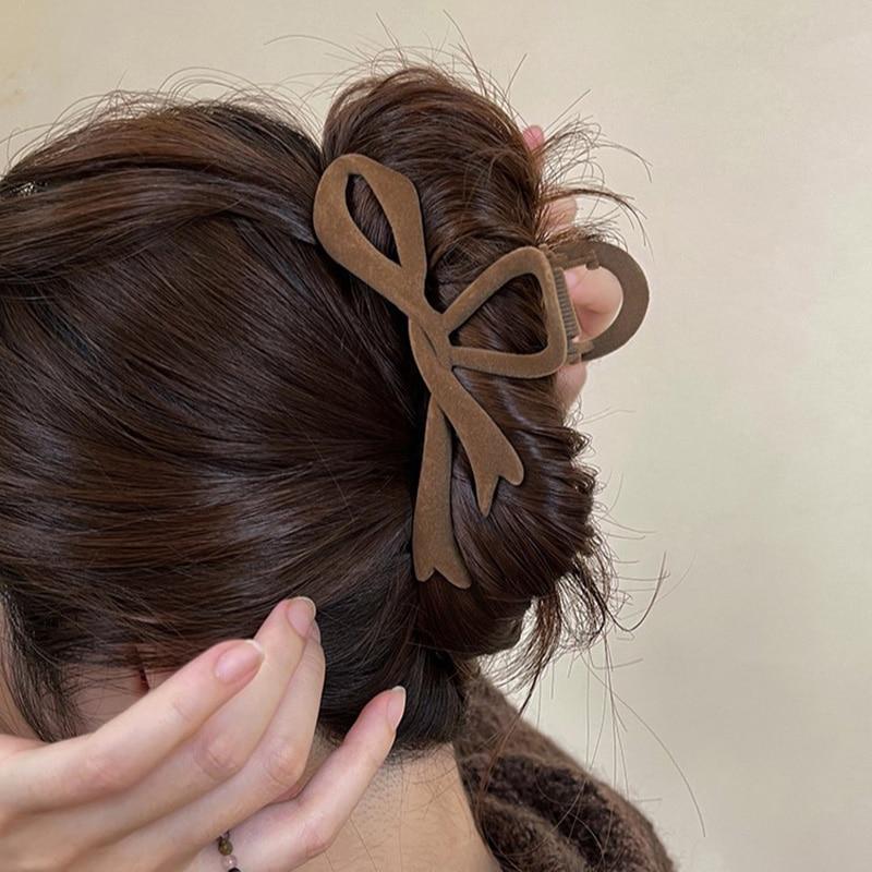 Rot Samt Bogen Haar Clips Herbst Winter Frauen Haar Klaue Clip Französisch Elegante Haarnadel Koreanische Haar Zubehör Weibliche Kopfbedeckungen geschenk