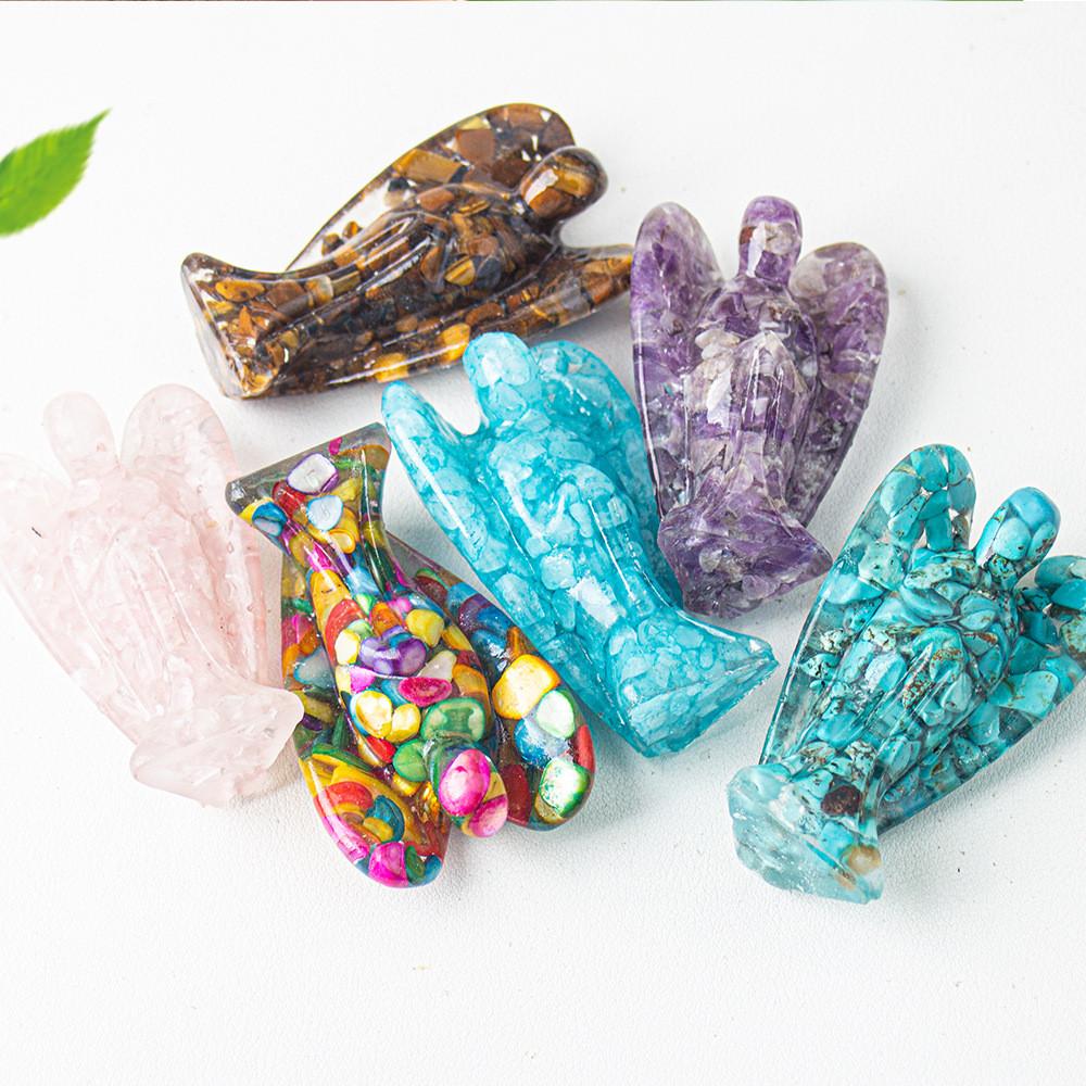 Figura de Ángel de Cristal de Resina con Diseño Hecho a Mano para Decoración del Hogar Idea de Regalo