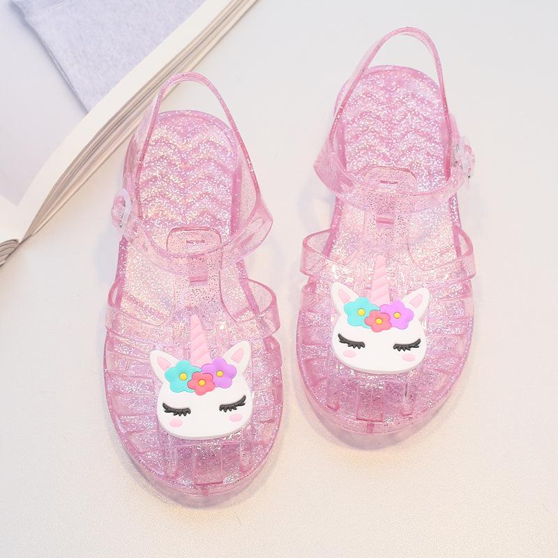 Sandali Sandali Bambino Estivi Nuovi Carini Ragazzo Scarpe da Spiaggia Trasparenti Gelatina Scarpa da Principessa Traspiranti Scarpe Romane Scarpe Bambini