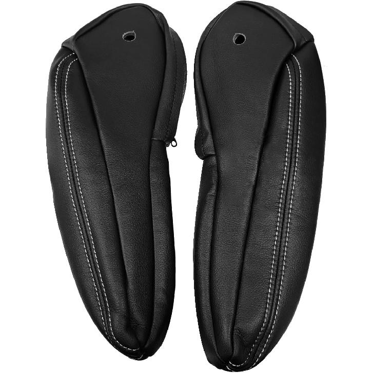 Microfiber Leather Seat Armrest Cover (Black) - Compatible with 2011-2016 Chrysler Town & Country - Left & Right Side - Color Code XLX1 (Check Glove