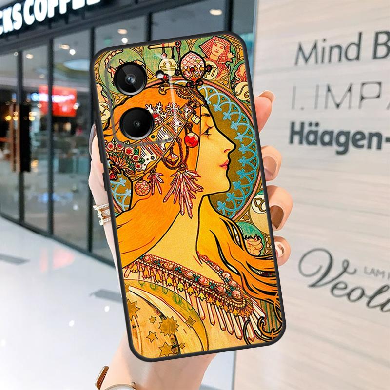 Alphonse Mucha Art Case For Realme 15 Pro 14 13 11 12 Pro Plus GT7 GT6 C55 C51 C53 C35 C33 C61 C65 C67 C71 C75