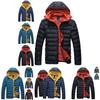 Men's Winter Warm Hooded Thick Padded Jacket With Stylish Stand Collar And Zipper Pockets