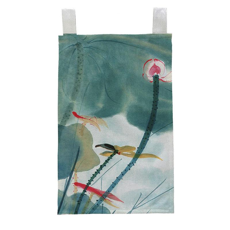 Chinese Ink Style Short Curtain Homestay Restaurant Signboard Teahouse Partition Kitchen Hanging Curtain Noren Decor Drapes