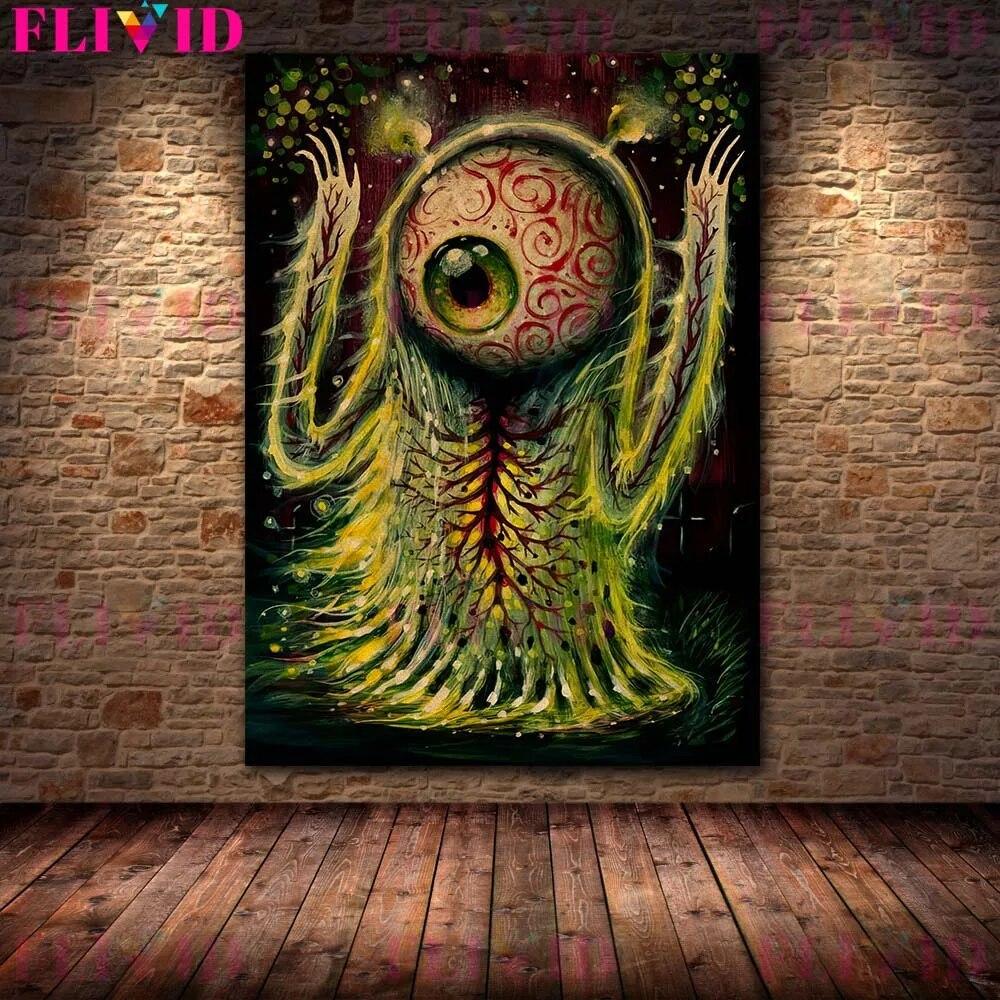 أيام وحشية خمر الرسم على لوحات القماش الجدارية الحيوانات السحرية والوحوش الغريبة ملصق فني وطباعة ديكور المنزل بدون إطار