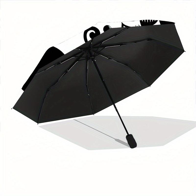 1pc Floral Yin Yang Symbol Folding Umbrella With Excellent UV Protection, 8 Ribs Casual Durable Lightweight Portable Travelling Umbrella For