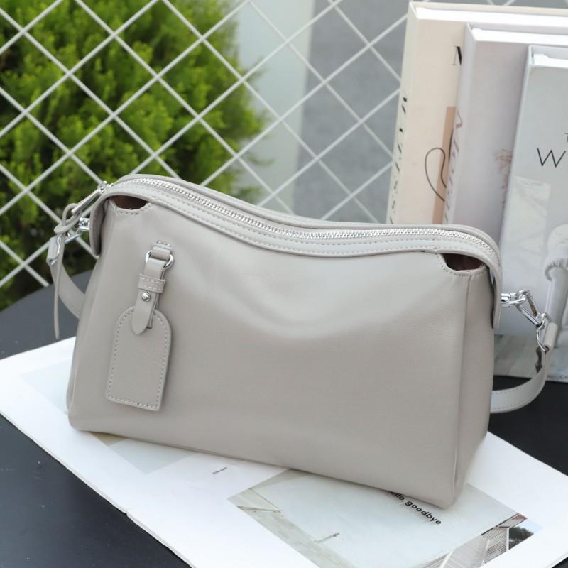 Large Capacity Single Shoulder Women's Bag Fashionable Lazy Trendy Layer Cowhide Tote Leather Versatile Crossbody