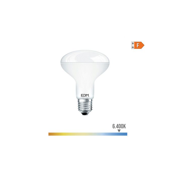 Ampoule LED R80 E27 – 10W – 932lm – 6400K – Lumière froide – 8x11cm - 35484