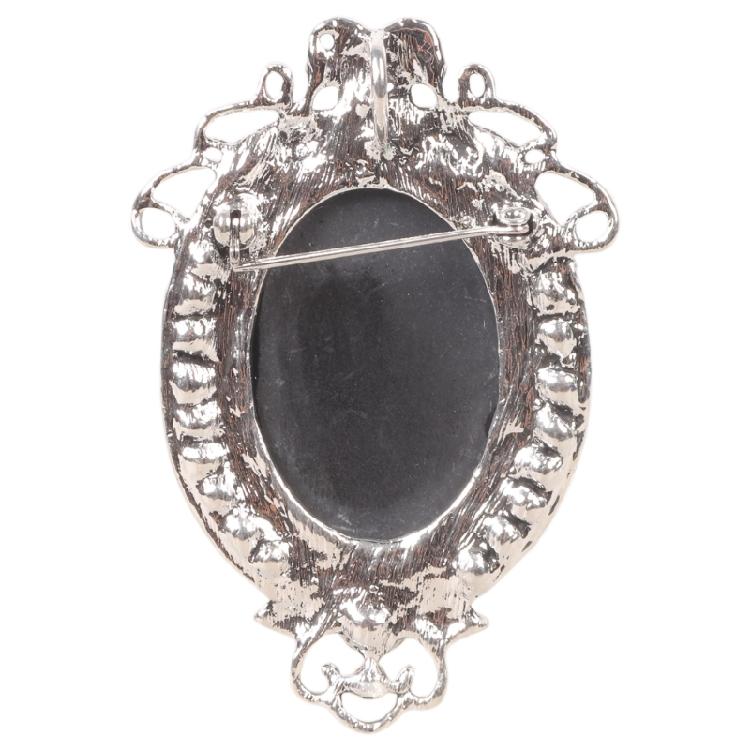 Classical Cameo Portrait Brooch Retro Filigree Design With Sturdy Alloy Women's Clothing Accessory For Gift Giving