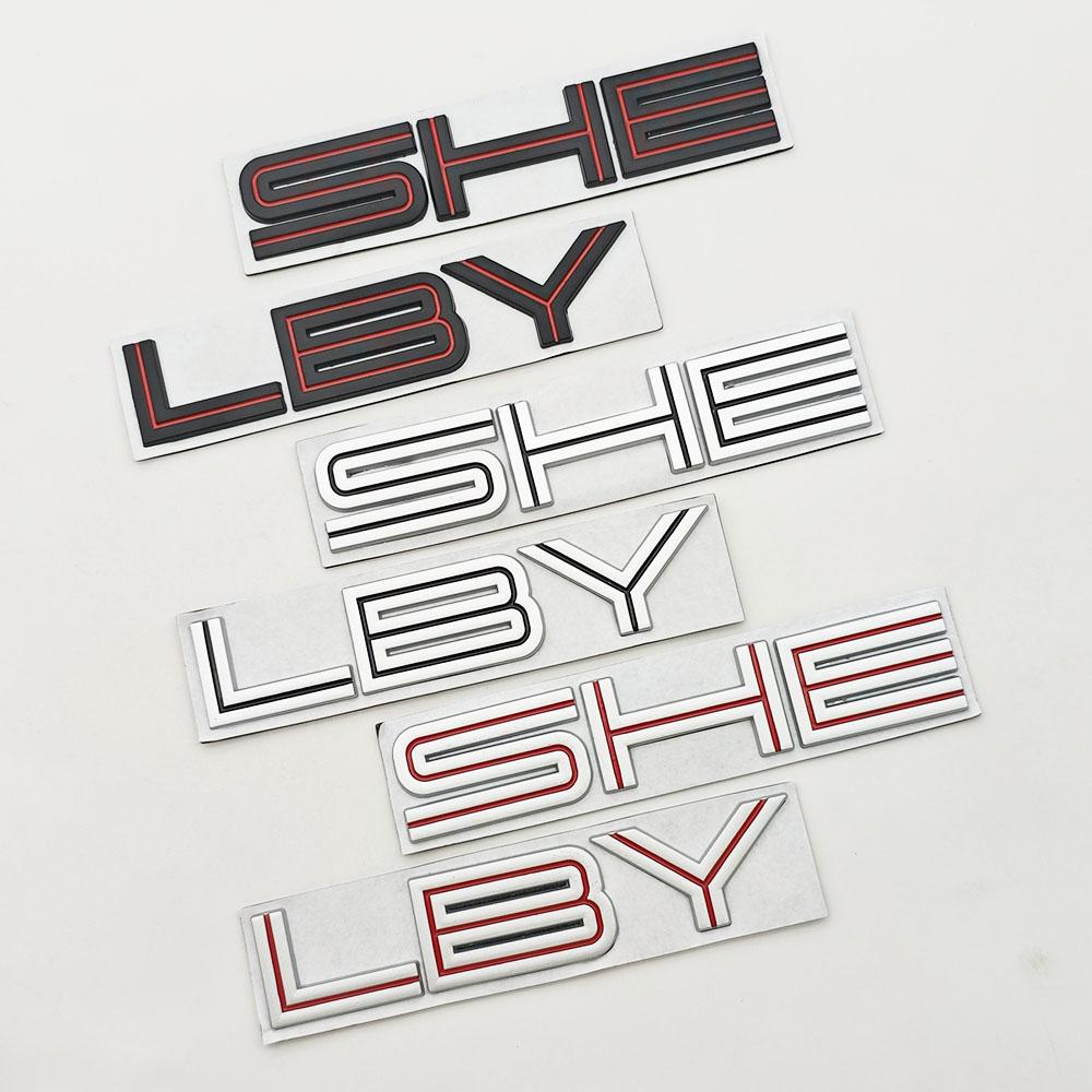 3D Metal Car Sticker Letters SHE LBY Logo Emblem Fender Door Rear Trunk Accessories